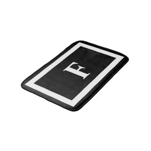Minimaal modern zwart-wit monogram badmat