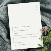 Minimaal modern zwart-wit repetitief diner bedankkaart