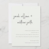 Minimaal modern zwart-wit script repetitief diner kaart (Voorkant)