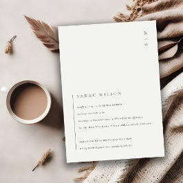 Minimaal modern zwart-wit Vrijgezellenfeest uitnod Bedankkaart