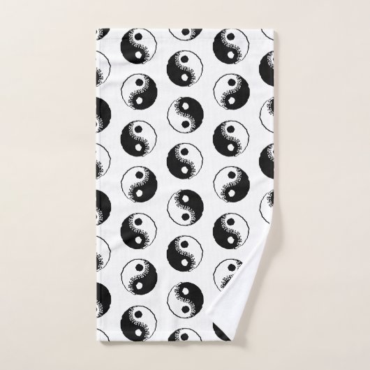 Minimaal modern zwart-wit Yin Yang-patroon Bad Handdoek (Handdoek)