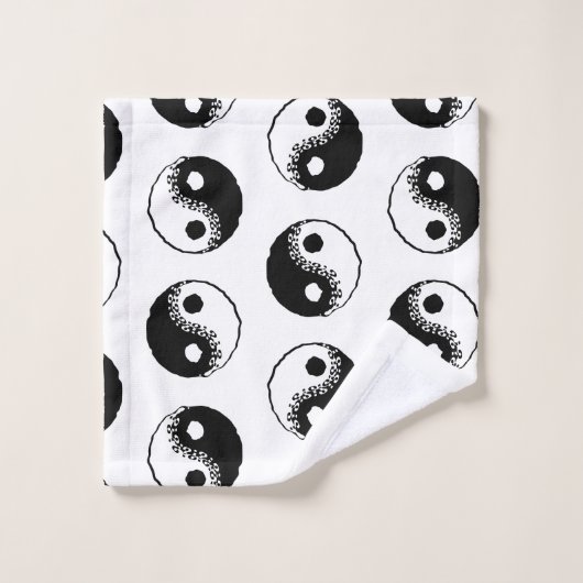 Minimaal modern zwart-wit Yin Yang-patroon Bad Handdoek (Wasdoekje)