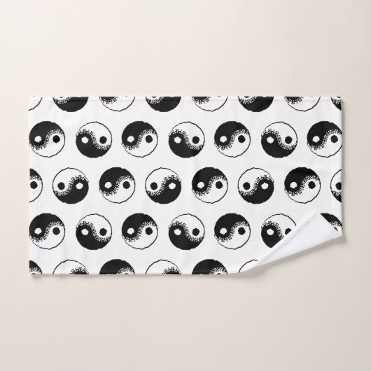 Minimaal modern zwart-wit Yin Yang-patroon Bad Handdoek (Handdoek)