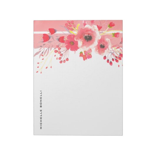 Minimaal Moderne Bloem Notitieblok (Linkerzijde)