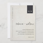 MINIMAAL MODERNE GESPECKEERDE STONE TYPOGRAPHY WED KAART (Voorkant)