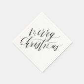 Minimaal, moderne kalligrafie, vrolijk kerstfeest servet (Hoek)