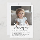 Minimaal moderne kinderen verjaardag foto uitnodig kaart (Voorkant)