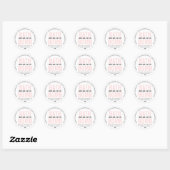 Minimaal moderne roze balkbalken of zeepbalk ronde sticker (Vel)