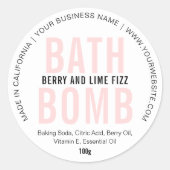 Minimaal moderne roze balkbalken of zeepbalk ronde sticker (Voorkant)