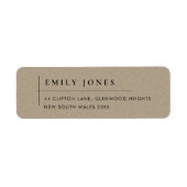 MINIMAAL MODERNE RUSTISCHE KRAFT TYPOGRAFIE ADRES ETIKET (Voorkant)