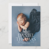 Minimaal moderne volledige foto Baby geboorte Aankondiging (Voorkant)