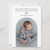 Minimaal moderne volledige foto Baby geboorte Aankondiging (Achterkant)