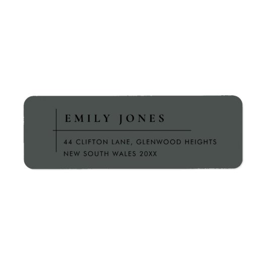 MINIMAAL MODERNE ZWART OP ZWARTE TYPOGRAFIE ADRES ETIKET (Voorkant)
