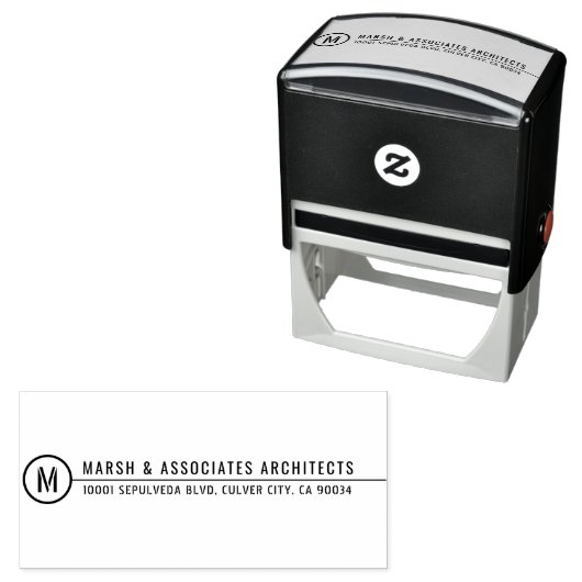 Minimaal monogram architectonische titel zelfinktende stempel (In situ)