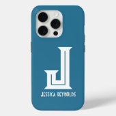 Minimaal monogram Blauwgroen Case-Mate iPhone Case (Achterkant)