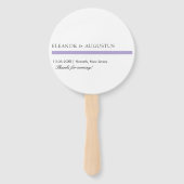 Minimaal Monogram digitaal lavender Paars bruiloft Handwaaier (Achterkant)