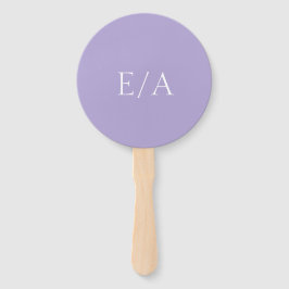 Minimaal Monogram digitaal lavender Paars bruiloft Handwaaier