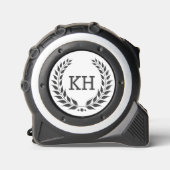 Minimaal monogram, donkergrijze lauwerkrans rolmaat (Voorkant)