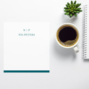 Minimaal monogram Gepersonaliseerde memo Notitieblok