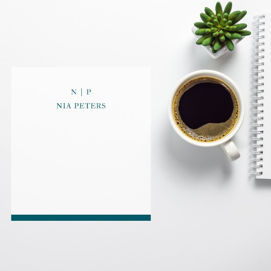 Minimaal monogram Gepersonaliseerde memo Notitieblok