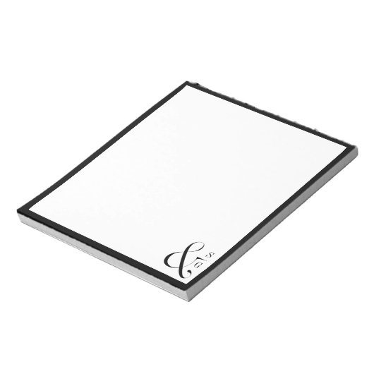 Minimaal monogram gepersonaliseerde Stationery Notitieblok (Linkerzijde)