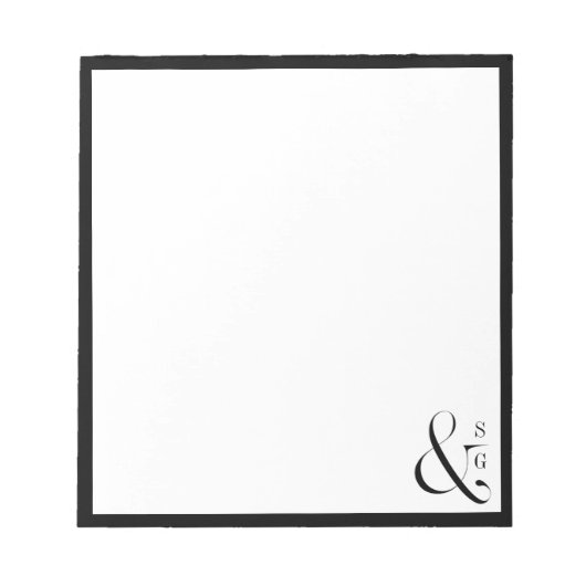 Minimaal monogram gepersonaliseerde Stationery Notitieblok (Voorkant)