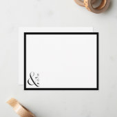 Minimaal monogram gepersonaliseerde Stationery Notitiekaartje (Voorkant / Achterkant in situ)