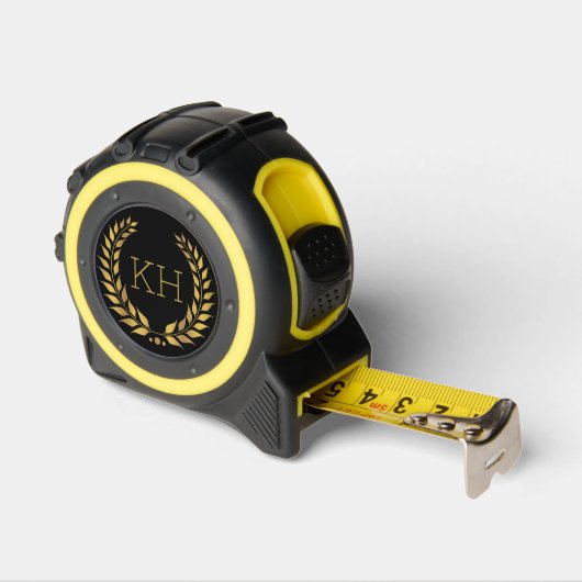 Minimaal monogram, gouden laurierkrans rolmaat (Hoek)