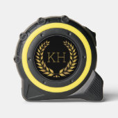 Minimaal monogram, gouden laurierkrans rolmaat (Voorkant)