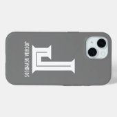 Minimaal monogram grijs Case-Mate iPhone case (Achterkant (horizontaal))