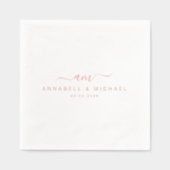 Minimaal, Monogram, Handschriftdoopvont, Huwelijk Folie Servetten (Voorkant)