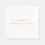 Minimaal, Monogram, Handschriftdoopvont, Huwelijk Servet (Voorkant)