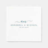 Minimaal, Monogram, Handschriftdoopvont, Huwelijk Servet (Voorkant)