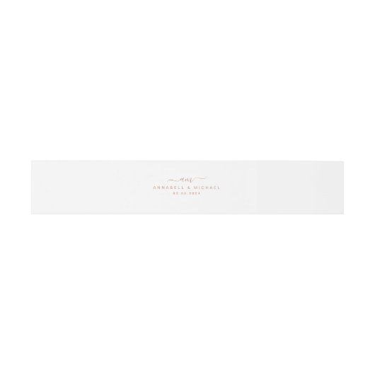 Minimaal, Monogram, Handschriftdoopvont, Huwelijk Uitnodigingen Wikkel (Vlak)