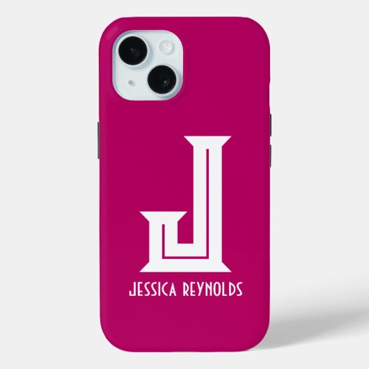 Minimaal monogram Hot Pink Case-Mate iPhone Case (Achterkant)