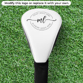 Minimaal Monogram Initialen Logo Zwart-wit Golfheadcover