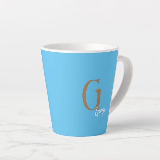 MINIMAAL MONOGRAM LATTE MOK NAAM EENVOUDIG MODERN (Rechterhoek)