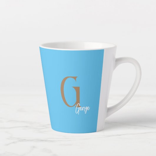 MINIMAAL MONOGRAM LATTE MOK NAAM EENVOUDIG MODERN (Rechts)