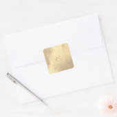 Minimaal monogram leder Gold Blush Metaal poeder Vierkante Sticker (Envelop)
