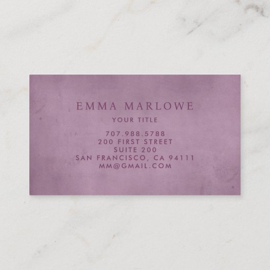 Minimaal monogram Lila Visitekaartje (Achterkant)