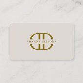 Minimaal Monogram Logo Initiaal Zand Professioneel Visitekaartje (Voorkant)