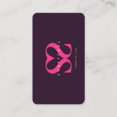 Minimaal Monogram Logo S Paarse Roze Beauty Visitekaartje (Voorkant)