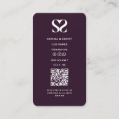 Minimaal Monogram Logo S Paarse Roze Beauty Visitekaartje (Achterkant)