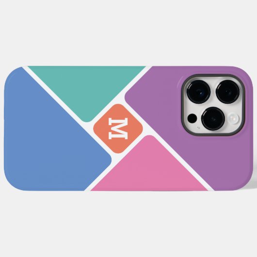 Minimaal Monogram Modern Abstract Blokken Kleurrij Case-Mate iPhone Case (Achterkant (horizontaal))