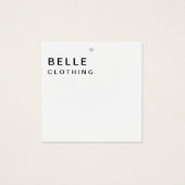Minimaal Monogram Modern Business Hang label Vierkante Visitekaartjes (Voorkant)