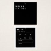 Minimaal Monogram Modern Business Hang label Vierkante Visitekaartjes (Voorkant /achterkant)