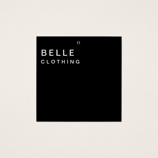 Minimaal Monogram Modern Business Hang label Vierkante Visitekaartjes (Voorkant)