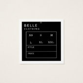 Minimaal Monogram Modern Business Hang label Vierkante Visitekaartjes (Achterkant)