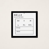 Minimaal Monogram Modern Business Hang label Vierkante Visitekaartjes (Achterkant)