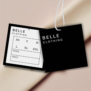 Minimaal Monogram Modern Business Hang label Vierkante Visitekaartjes